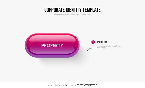 Ilustración vectorial de Plantilla de diapositivas de estrategia Corporativa. Plan visual 1 Diagrama de elemento Diseño de marco. Diseño de presentación de diapositivas de infografía de una opción.