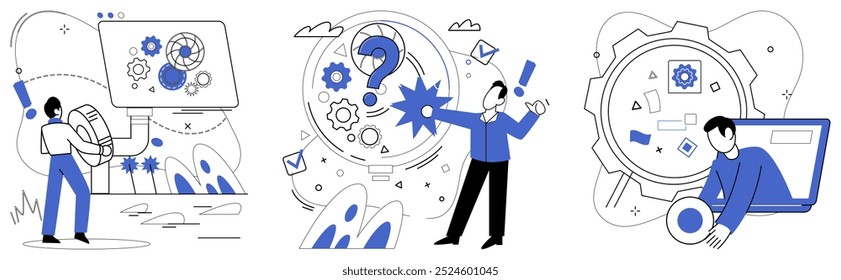 Corporate strategy vector illustration. Development is laboratory where alchemy strategic intelligence transforms ideas into gold progress Efficiency is currency exchanged in marketplace corporate