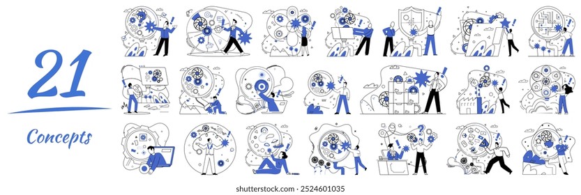 Corporate strategy vector illustration. Professional analysis is compass guiding organizations through labyrinth corporate strategy intricacies Solution-driven aspirations are wings propelling
