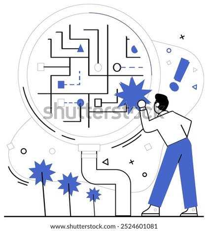 Corporate strategy vector illustration. Progress is tapestry woven by hands efficient corporate strategy and organizational development Strategic analysis is compass aligns organizations with magnetic