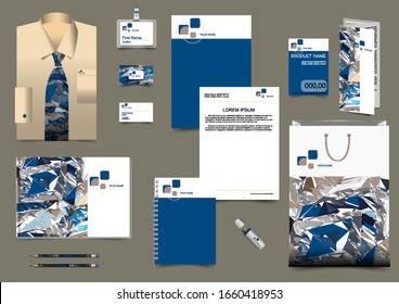 corporate style brand identity POS-materials brandbook blue beige color abstraction geometry