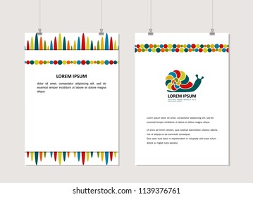 Corporate style - Bright snail.  Cover for banners, posters, brochures, flyers. Vector.