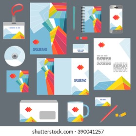 Corporate style business templates. Set of modern abstract graphic design