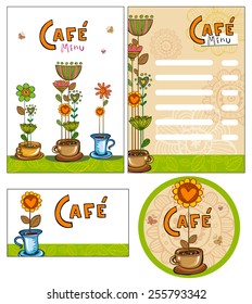 Corporate style for cafe or shop.