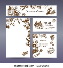 Corporate style - cheese.
Vector background sketch - branding
