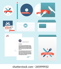 Corporate style design template. Vector. Editable. Food and Drink.