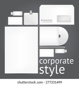 corporate style - envelope - blank - cards - bage - flash