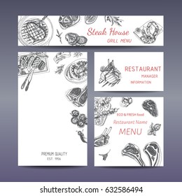 Corporate style - farm market
Vector illustration sketch - local meat shop
