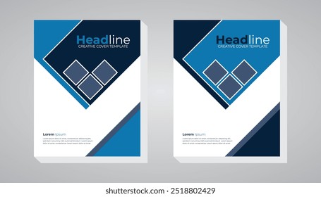 Diseño geométrico de estilo Corporativa Fondo blanco Diseño de portada de libro corporativo Diseño de color azul. Diseño de portada de libro, portada de libro de negocios, diseño de portada de empresa.