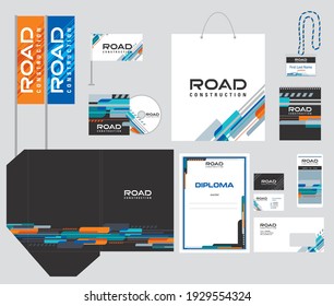 Corporate style, identity. Elements of the corporate environment. The topic of road repair and maintenance