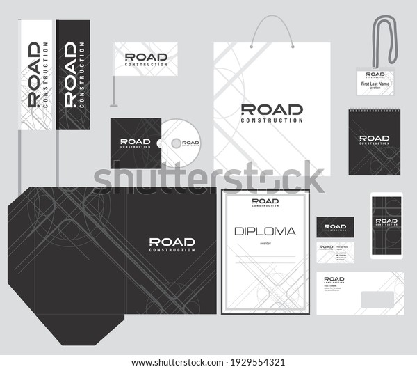 Corporate style, identity. Road construction.
Industrial design