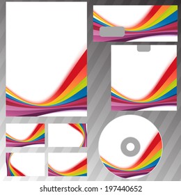 Corporate Style Rainbow Swoosh Line Template. Vector Illustration