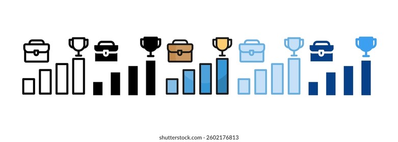 Corporate Success Icon Set Multiple Style Collection