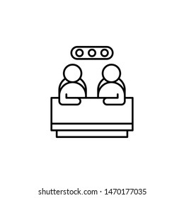 Corporate support mans icon. Element of business motivation line icon