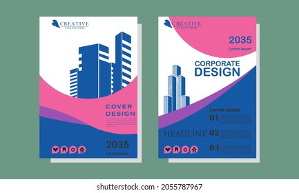 Corporate Tall building Book Cover Design Template in A4. Can be customized with Brochures, Annual Reports, Magazines, Posters, Business Presentations, Portfolios, Flyers, Banners, Websites.