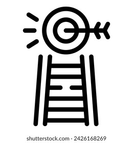 Vector de contorno de icono de objetivo corporativo. Opción de confianza principal. Regla ética de Office