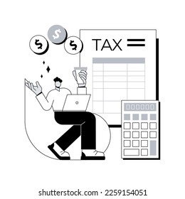 Corporate tax abstract concept vector illustration. Tax preparation service, corporate income, enterprise liability, payment planning, limited company, divided deduction abstract metaphor.