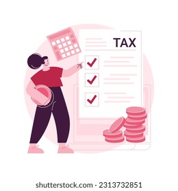 Ilustración vectorial de concepto abstracto de impuestos corporativos. Servicio de preparación de impuestos, ingresos corporativos, responsabilidad empresarial, planificación de pagos, empresa limitada, metáfora abstracta de deducción dividida.