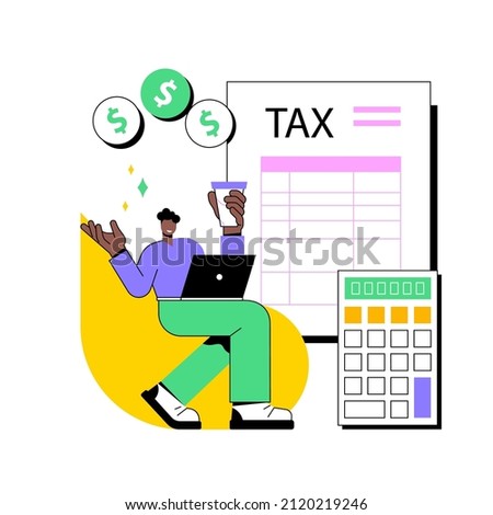 Corporate tax abstract concept vector illustration. Tax preparation service, corporate income, enterprise liability, payment planning, limited company, divided deduction abstract metaphor.