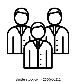 Corporate Team Icon. Bold outline design with editable stroke width. Vector Illustration.