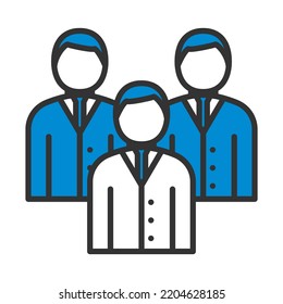 Corporate Team Icon Editable Bold Outline Stock Vector (Royalty Free ...