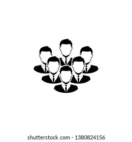 Corporate Team Icon. Employees behind the leader. Vector illustration