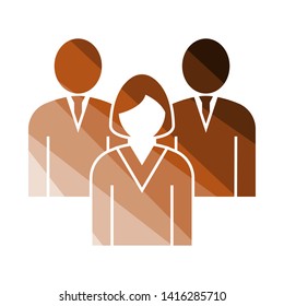Corporate Team Icon. Flat Color Ladder Design. Vector Illustration.