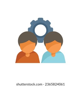 Corporate team icon flat vector. Social people. Internet app isolated