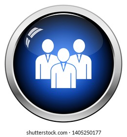 Corporate Team Icon. Glossy Button Design. Vector Illustration.