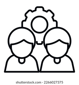 vector de contorno de icono de equipo corporativo. Personas sociales. aplicación de Internet