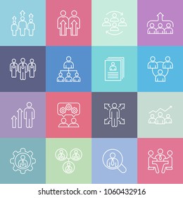 Corporate and team - minimal thin line web icon set. Outline icons collection. 
Simple vector illustration.