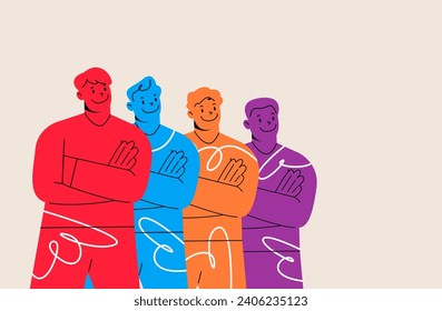 The corporate teams and Business confrontation. Business competition concept. Colorful vector illustration
