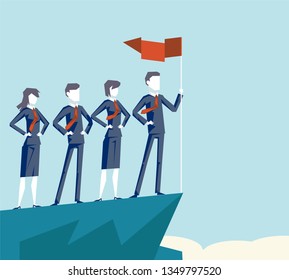 Corporate Teamwork Business Success Top Flag Stock Vector (Royalty Free ...