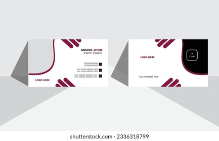 Corporate template business card  Clean advertising design. Layout with modern design. Double sided business card. Visiting professional unique business card design.