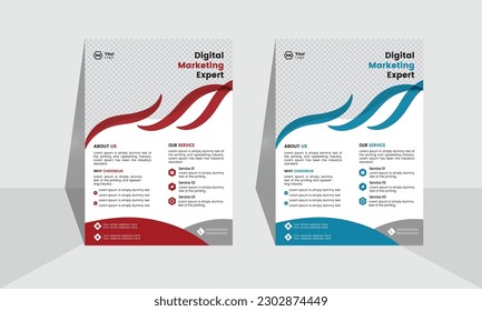 Corporate template Flyer design. Clean advertising design. Flyer  layout with modern design. Professional unique design.