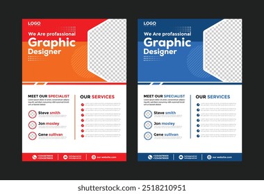 Corporate template Flyer design. Clean advertising design. Flayer layout with modern design. Professional, unique flayer design.