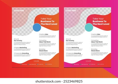 Corporate Template Flyer Design. Sauberes Werbedesign. Flayer-Layout mit modernem Design. Professionelles einzigartiges Flayer-Design.