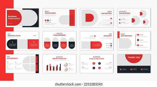 Corporate template presentation design and page layout design, business presentation slideshow for brochure, company profile, finance document