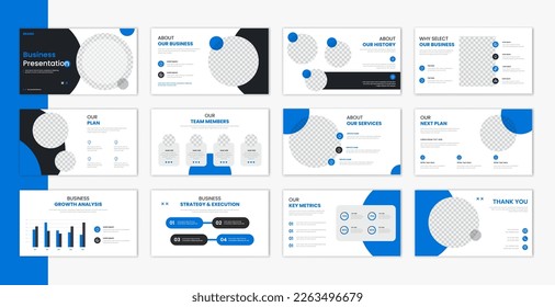 Corporate template presentation design and page layout design, business presentation slideshow for brochure, company profile, website report, finance vector