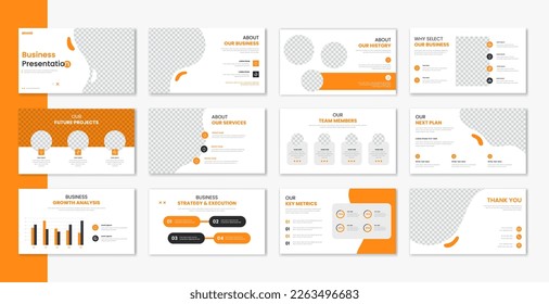 Corporate template presentation design and page layout design, business presentation slideshow for brochure, company profile, website report, finance vector