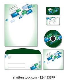 Corporate Template Vector - letterhead, business and gift cards, cd, cd cover, envelope. Eps10 Format.