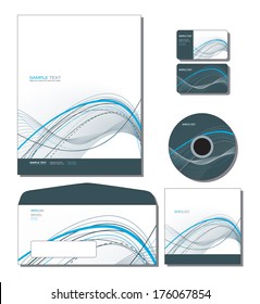 Corporate Template Vector - letterhead, business and gift cards, CD, CD cover, envelope. 