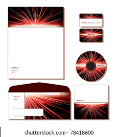 Corporate Template Vector - letterhead, business and gift cards, cd, cd cover, envelope.
