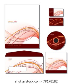 Corporate Template Vector - letterhead, business and gift cards, cd, cd cover, envelope. Eps10.
