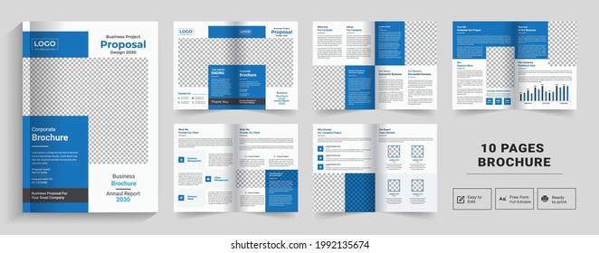 corporate theme 10 pages business company profile brochure design,10 pages creative business brochure template design ,10 Pages Creative Business Brochure with modern abstract design.