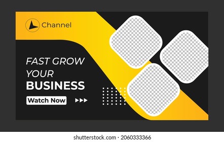 Corporate thumbnail template and Corporate web template design for any kind of video