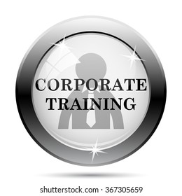 Corporate training icon. Internet button on white background. EPS10 vector.