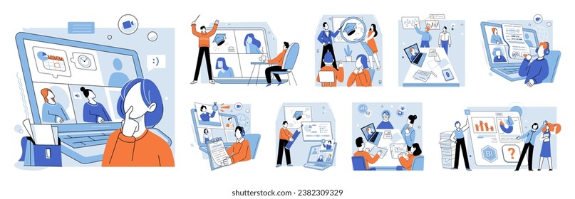 Corporate training vector illustration. Attending professional seminars is great way to expand your network Teaching requires adaptability to meet diverse needs students Continuous improvement drives