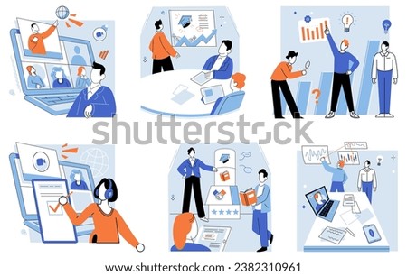 Corporate training vector illustration. The corporate training metaphor compared leadership to conducting orchestra The lecture highlighted importance effective communication in business Lesson plans