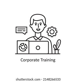 Ilustración de diseño de iconos del vector de entrenamiento corporativo. Símbolo de entrenamiento sobre archivo EPS 10 de fondo blanco